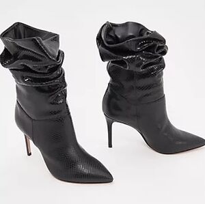 SCHULTZ LEATHER elegant Black Stiletto Boots NWT